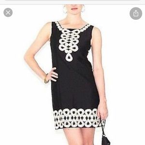 Lilly Pulitzer Black w silver Adelson dress sz 8